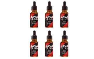 Six dropper bottles of Java Burn liquid serum for coffee